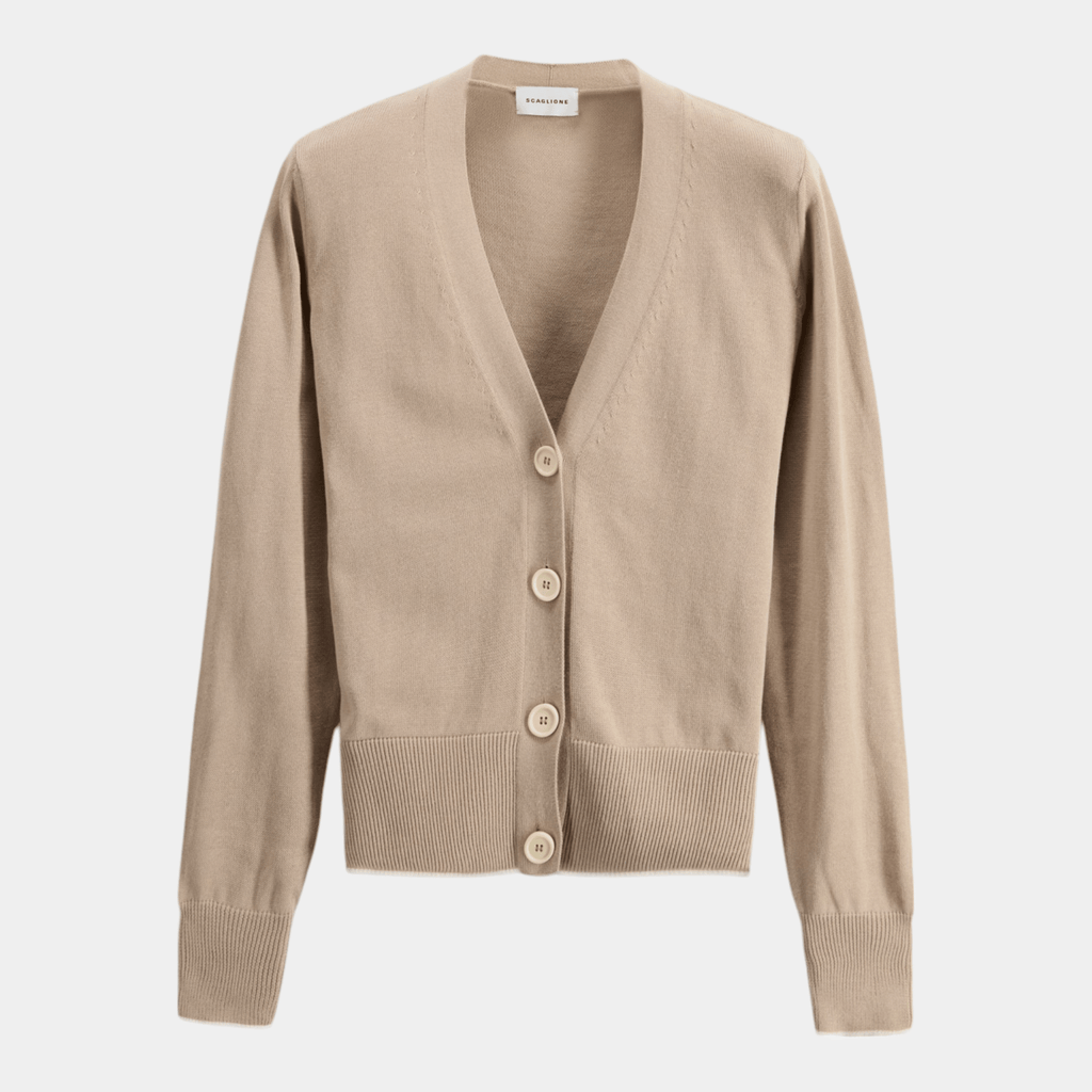 SCAGLIONE Scaglione Cardigan con contrasti - Beige - Hubert Humangoods