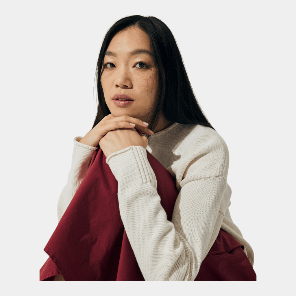 SCAGLIONE Scaglione Maglia boxy in cotone con dettagli - Latte - Hubert Humangoods