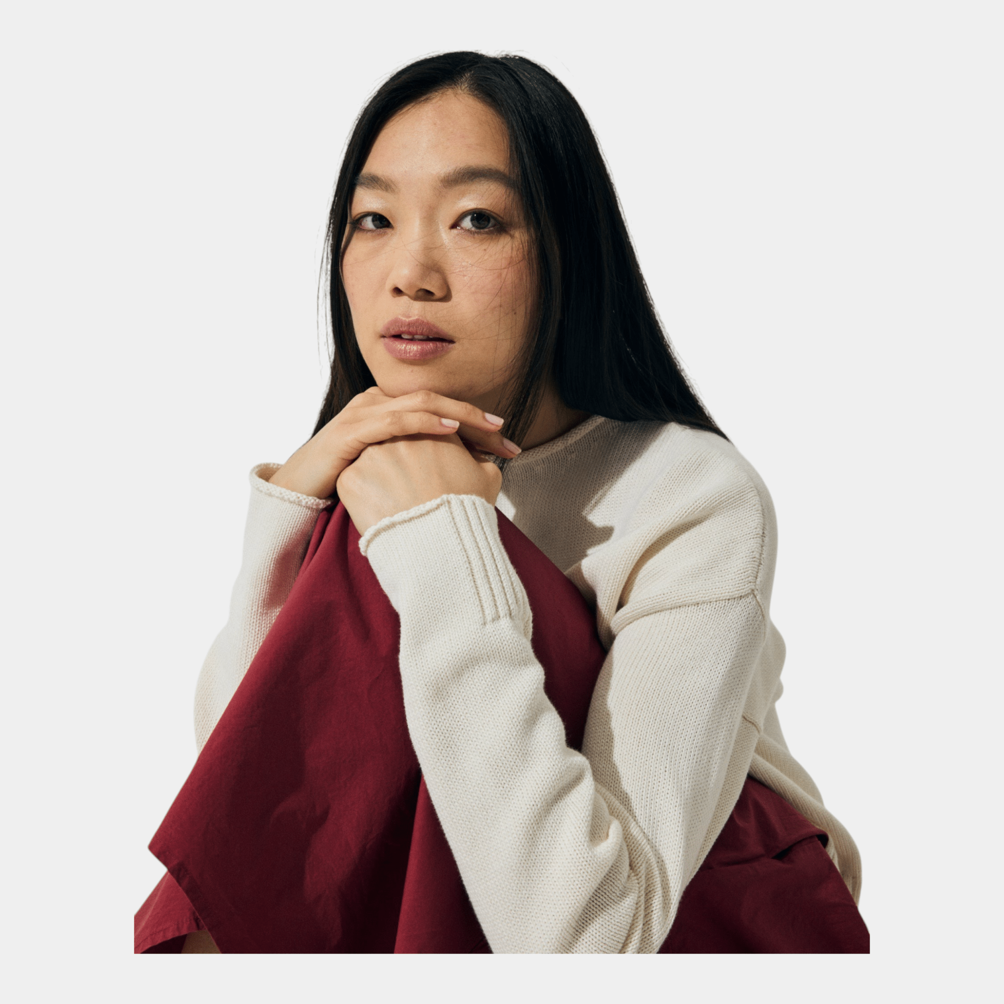 SCAGLIONE Scaglione Maglia boxy in cotone con dettagli - Latte - Hubert Humangoods