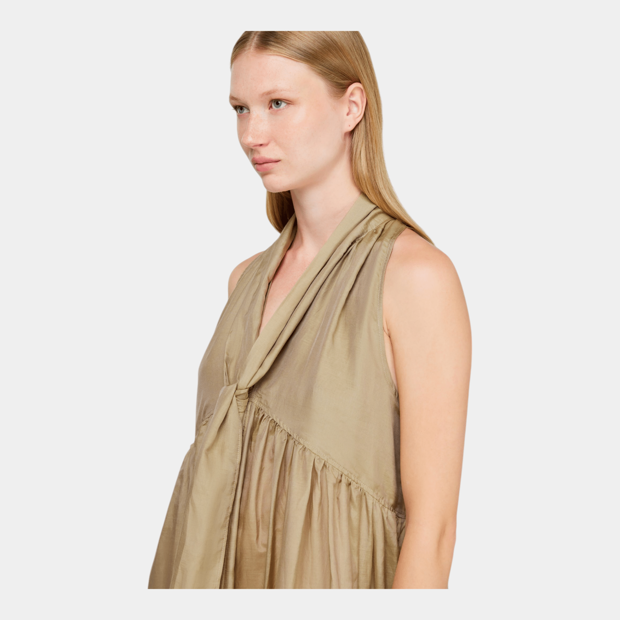 SEMICOUTURE Semicouture Abito Tonia in mussola - Betulla - Hubert Humangoods