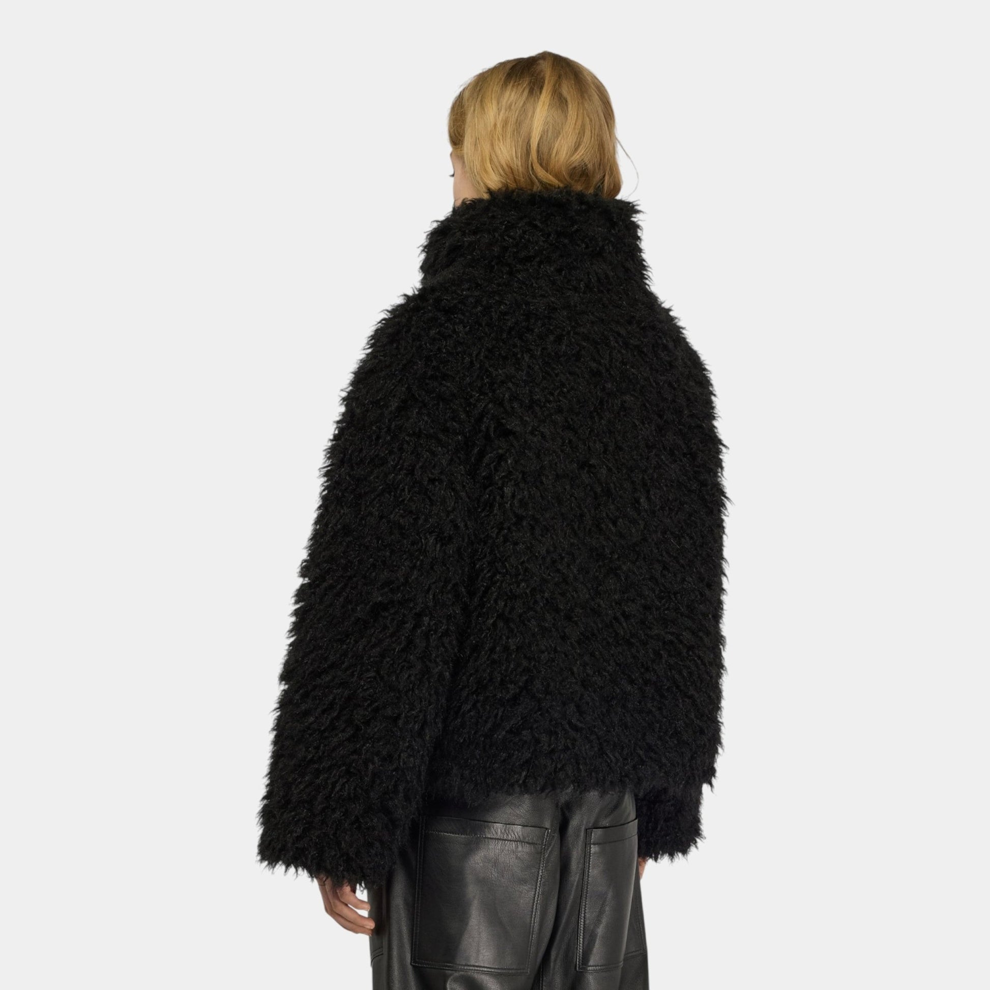 SEMICOUTURE Semicouture Bomber in eco pelliccia Delicia - Nero - Hubert Humangoods