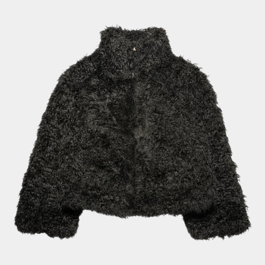 SEMICOUTURE Semicouture Bomber in eco pelliccia Delicia - Nero - Hubert Humangoods