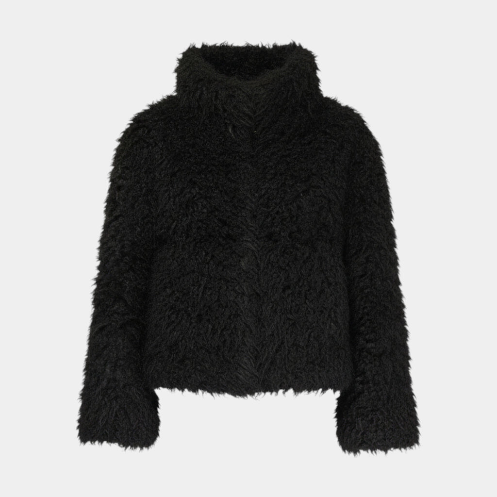 SEMICOUTURE - Semicouture Bomber in eco pelliccia Delicia - Nero/1 - Hubert Humangoods