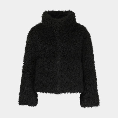 Semicouture Bomber in eco pelliccia Delicia - Nero