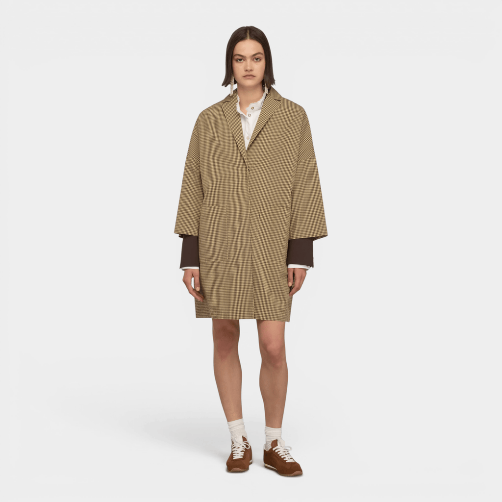 SEMICOUTURE - Semicouture Cappottino in nylon Sigmund - Check/3 - Hubert Humangoods