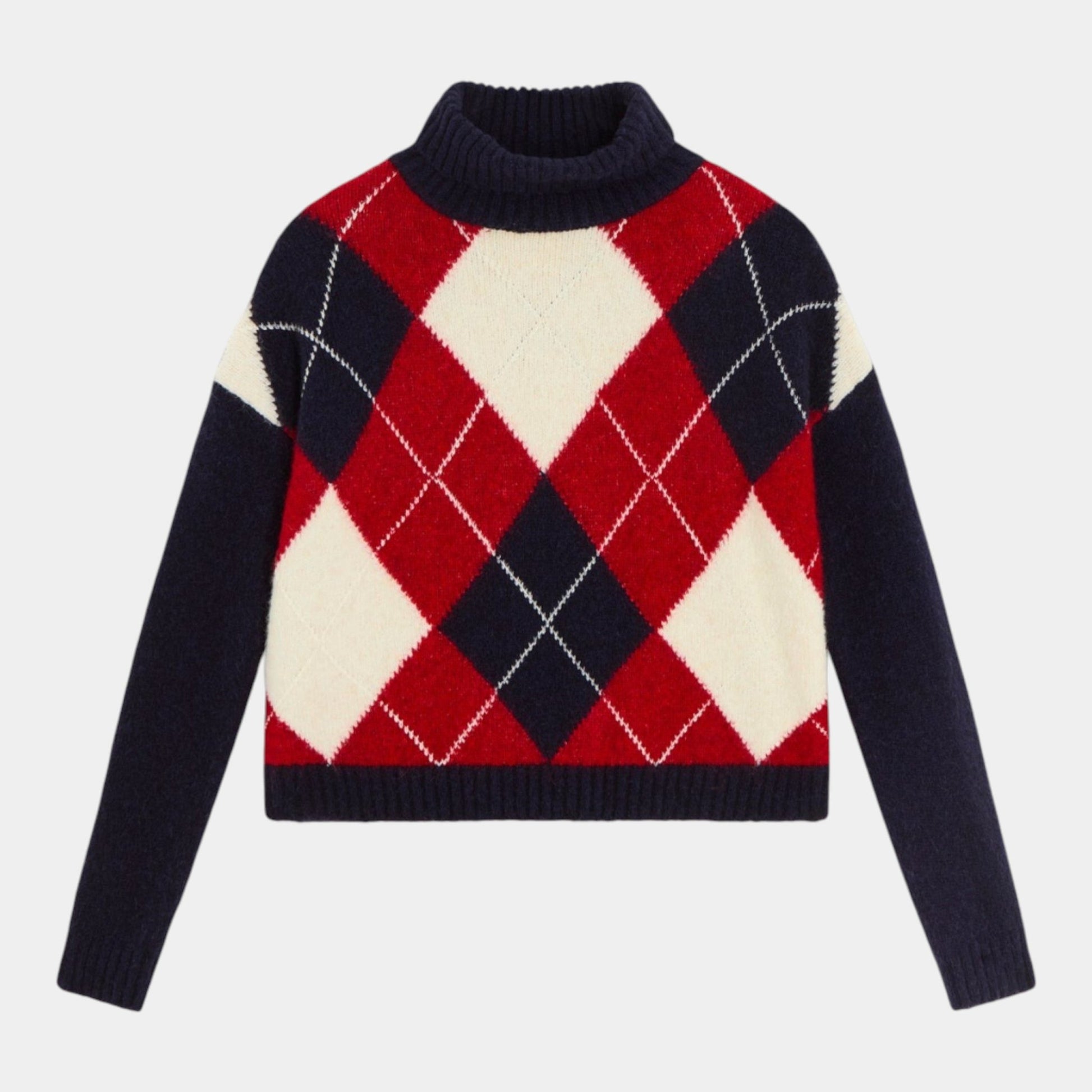 SEMICOUTURE Semicouture Dolcevita a rombi Cipriana - Blu - Hubert Humangoods