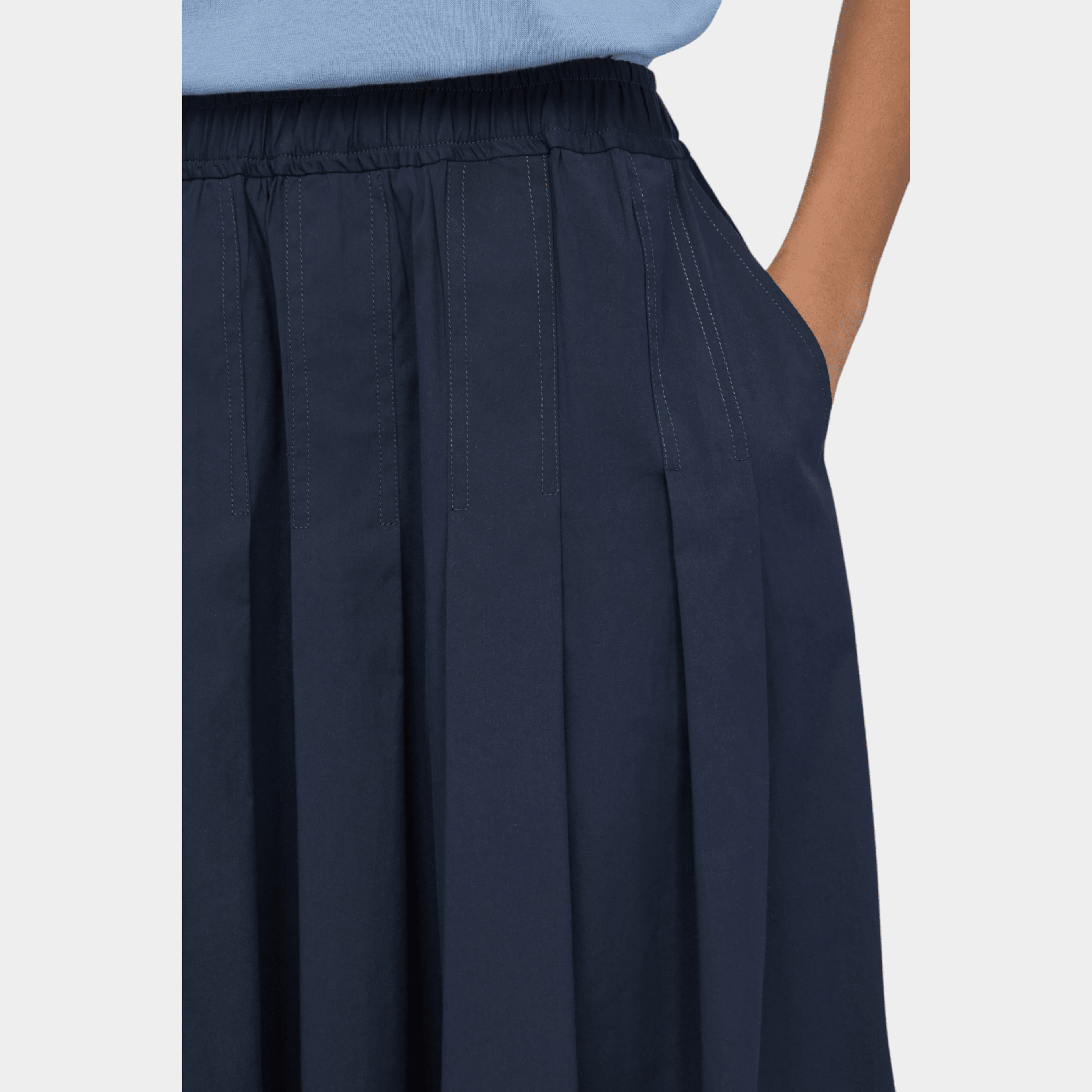 SEMICOUTURE - Semicouture Gonna a pieghe Gregoria - Blu/5 - Hubert Humangoods