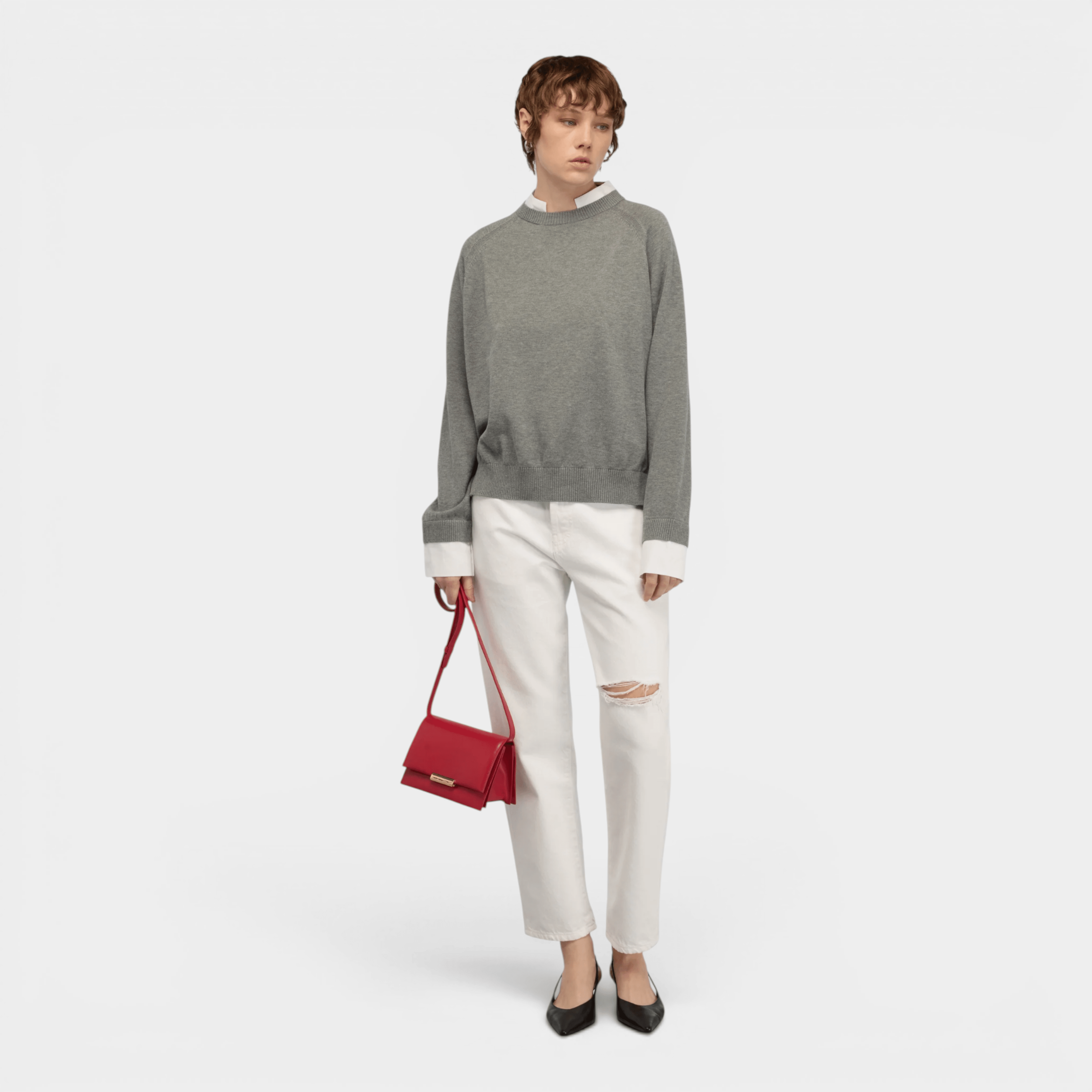 SEMICOUTURE - Semicouture Jeans Lucrecia con rottura - Bianco/3 - Hubert Humangoods