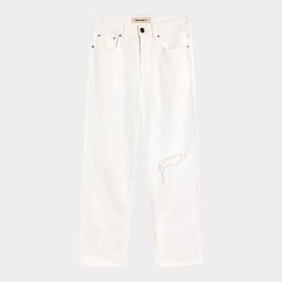 Semicouture Jeans Lucrecia con rottura - Bianco