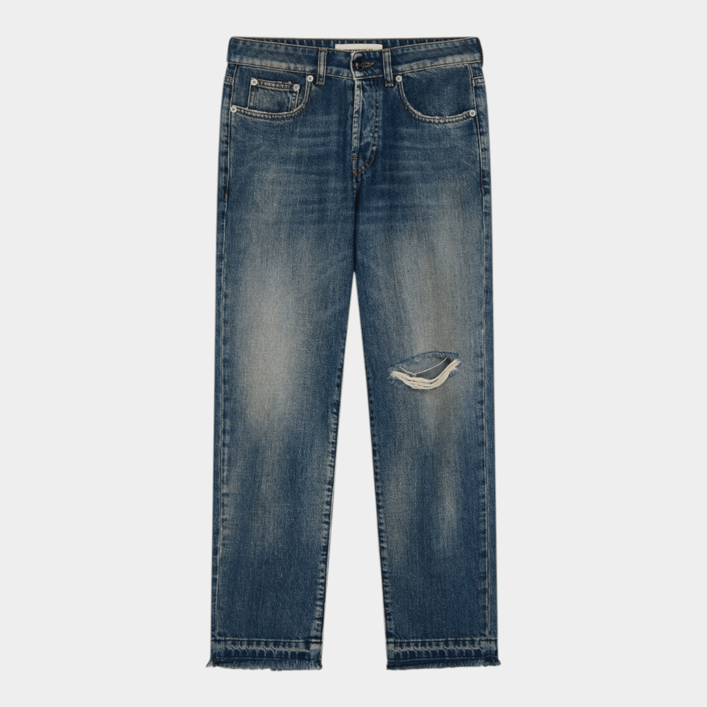 SEMICOUTURE - Semicouture Jeans Lucrecia con rottura - Denim stone/1 - Hubert Humangoods