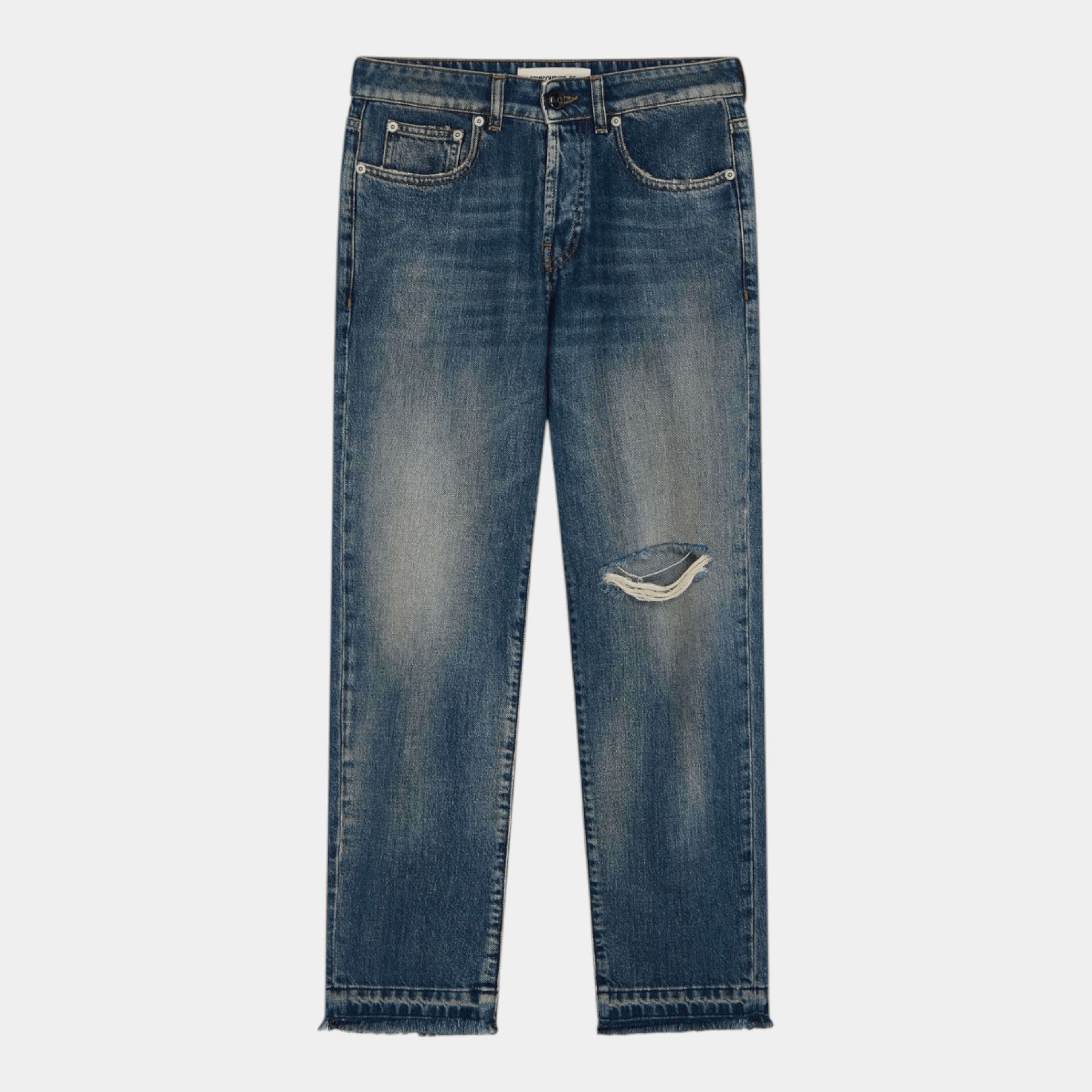 SEMICOUTURE - Semicouture Jeans Lucrecia con rottura - Denim stone/1 - Hubert Humangoods