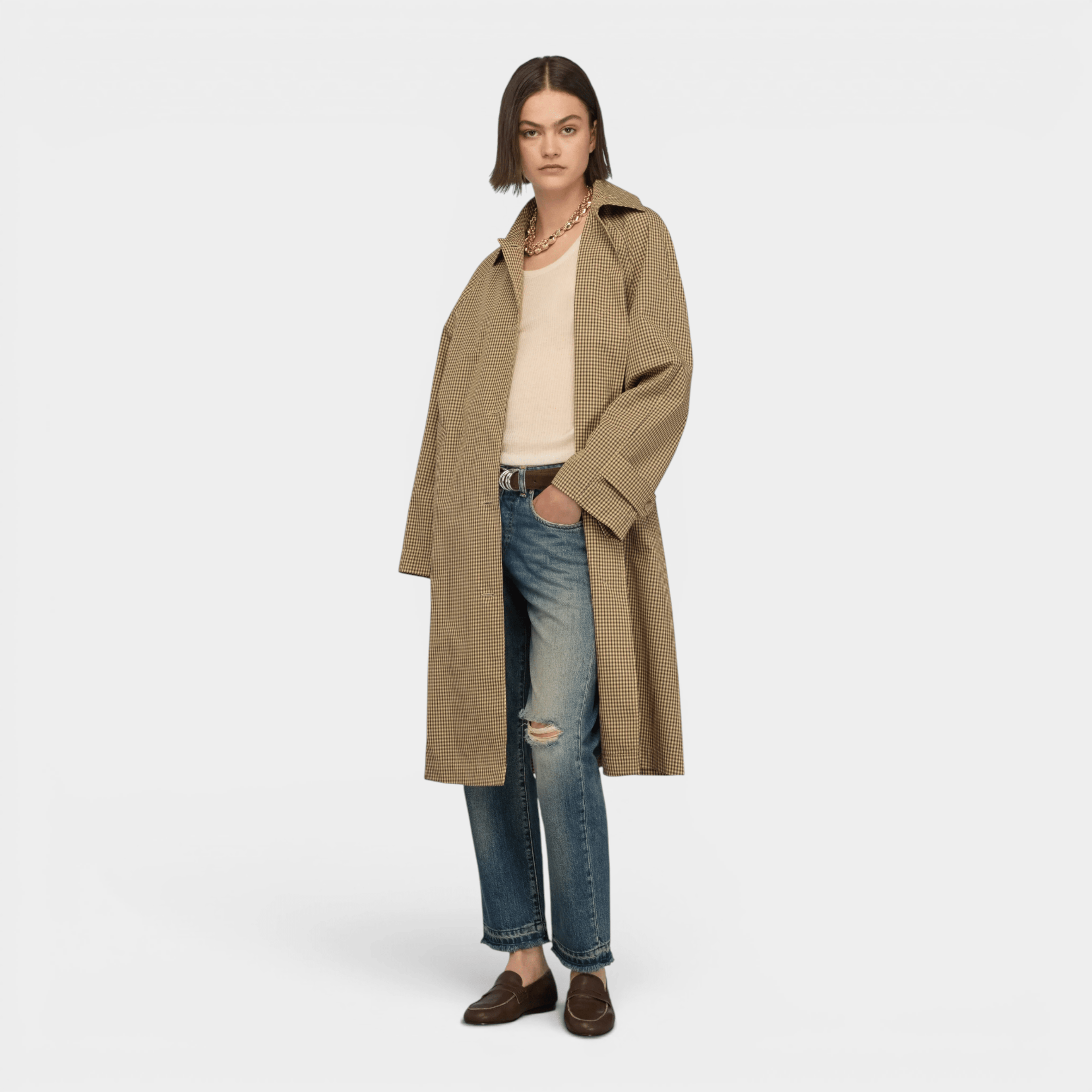 SEMICOUTURE - Semicouture Jeans Lucrecia con rottura - Denim stone/3 - Hubert Humangoods