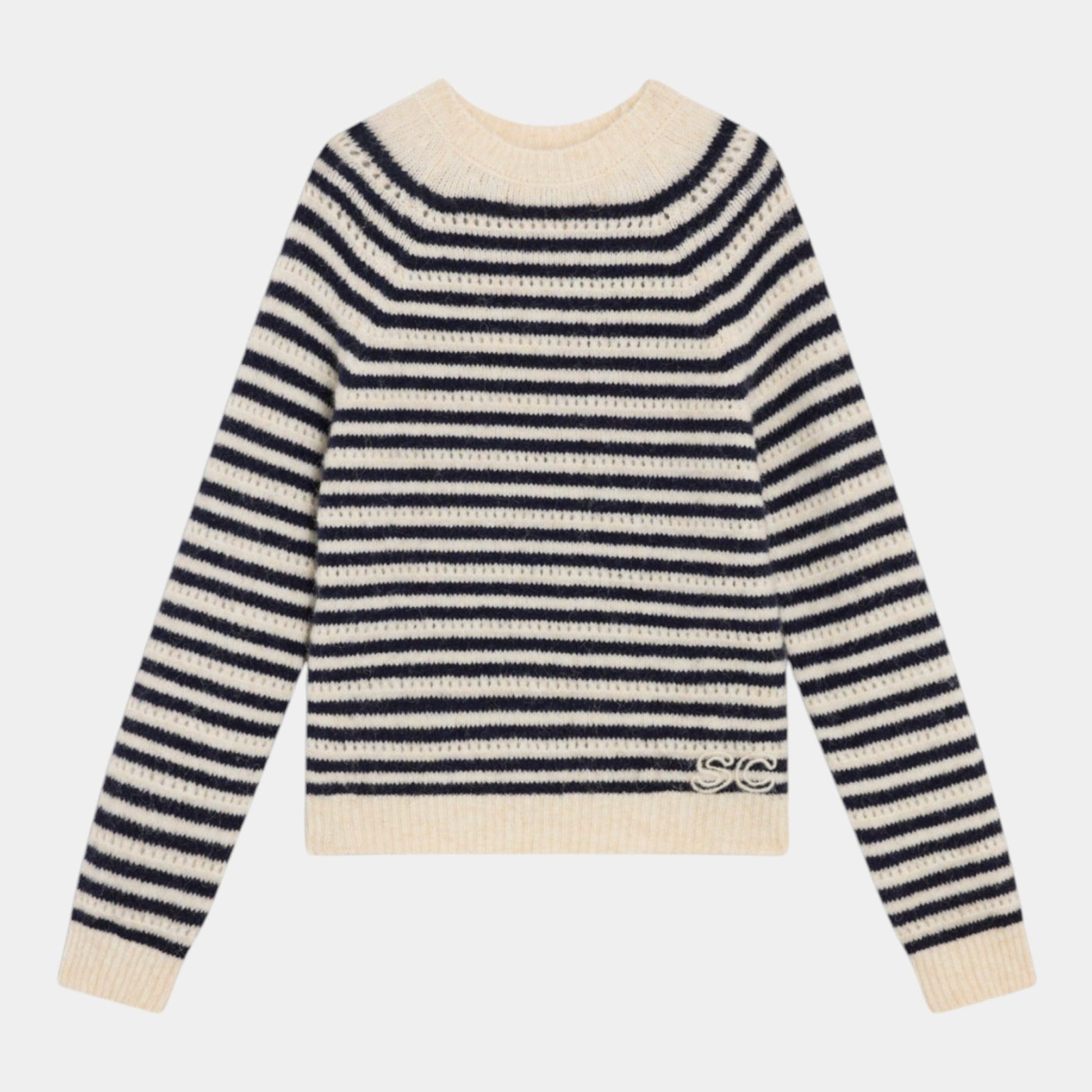 SEMICOUTURE Semicouture Maglia a righe Morgana - Ecru - Hubert Humangoods