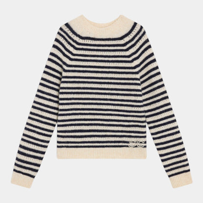 SEMICOUTURE Semicouture Maglia a righe Morgana - Ecru - Hubert Humangoods