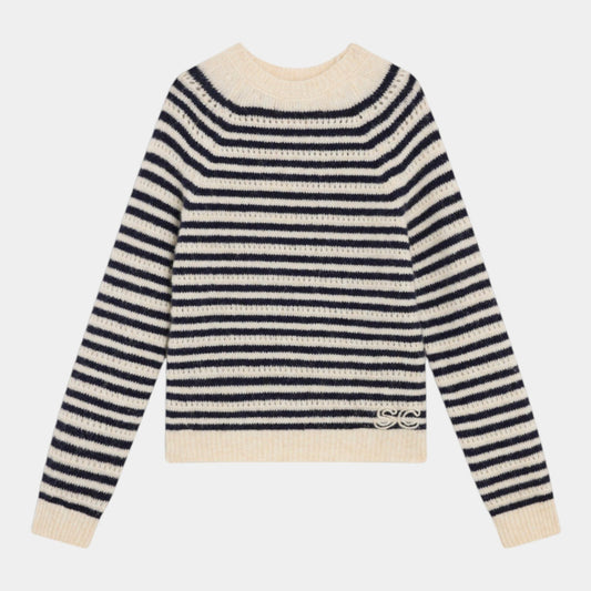 SEMICOUTURE Semicouture Maglia a righe Morgana - Ecru - Hubert Humangoods
