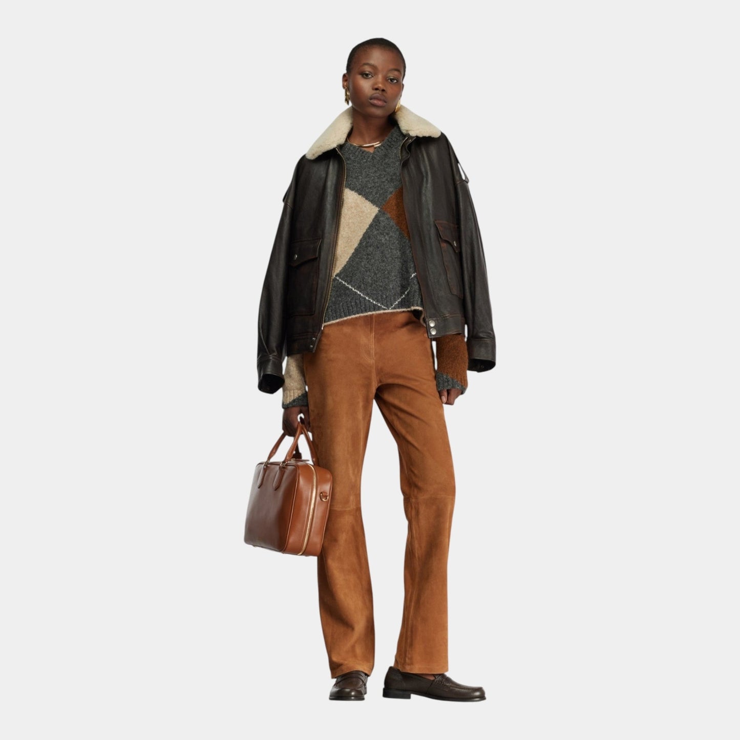 SEMICOUTURE Semicouture Maglia a rombi Gaston - Grigio - Hubert Humangoods