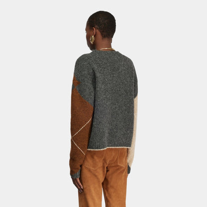 SEMICOUTURE Semicouture Maglia a rombi Gaston - Grigio - Hubert Humangoods