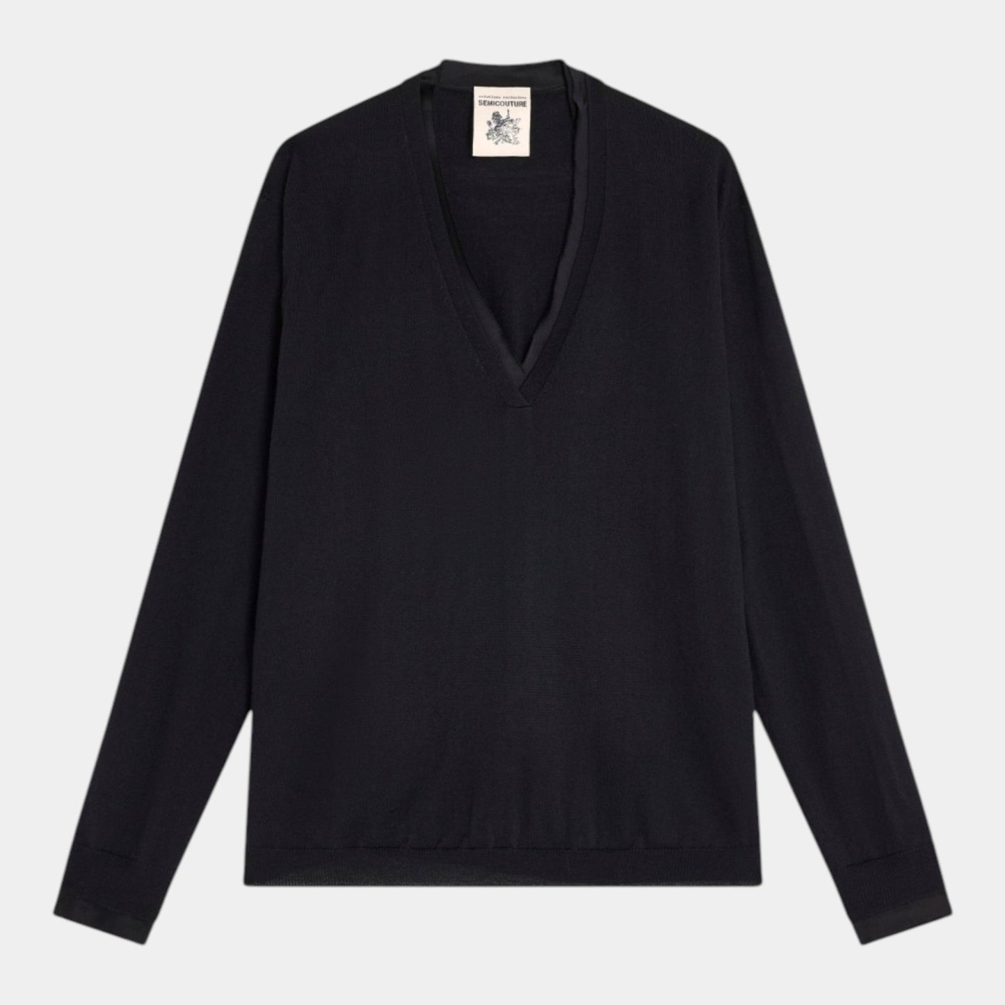 SEMICOUTURE Semicouture Maglia Leya - Nero - Hubert Humangoods