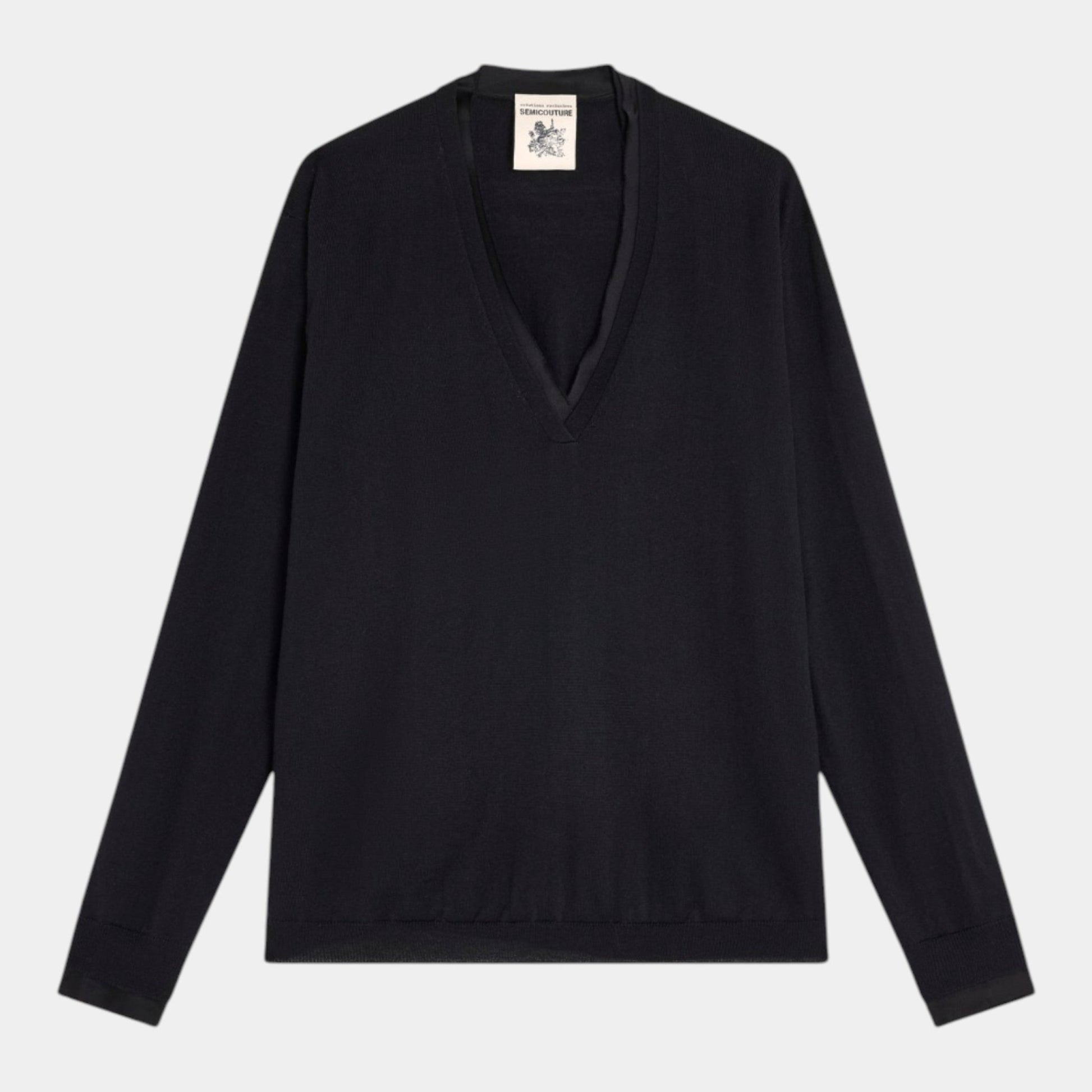 SEMICOUTURE Semicouture Maglia Leya - Nero - Hubert Humangoods