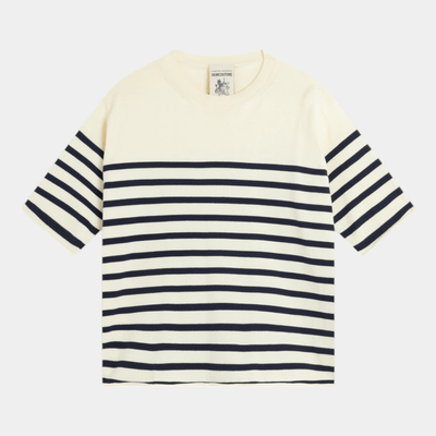 Semicouture Maglia rigata Ombeline - Panna/Blu