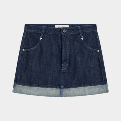 Semicouture Minigonna Floriane con risvolto - Denim scuro