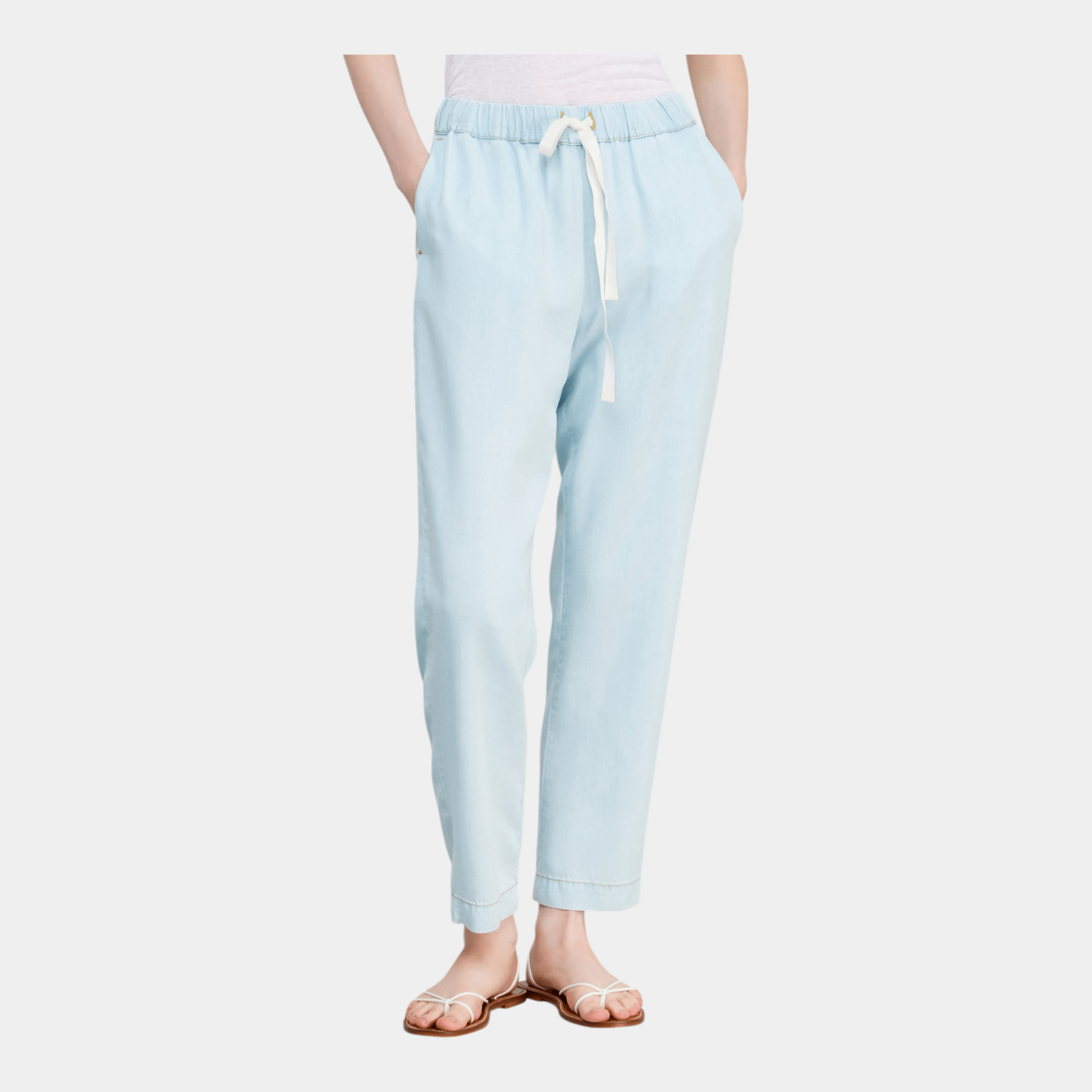 SEMICOUTURE Semicouture Pantalone Buddy in chambray - Azzurro - Hubert Humangoods