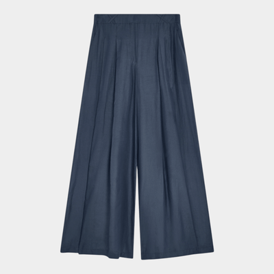 Semicouture Pantalone Debbie in mussola - Blu