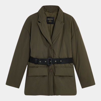 Semicouture Piumino Alisse con cintura - Verde