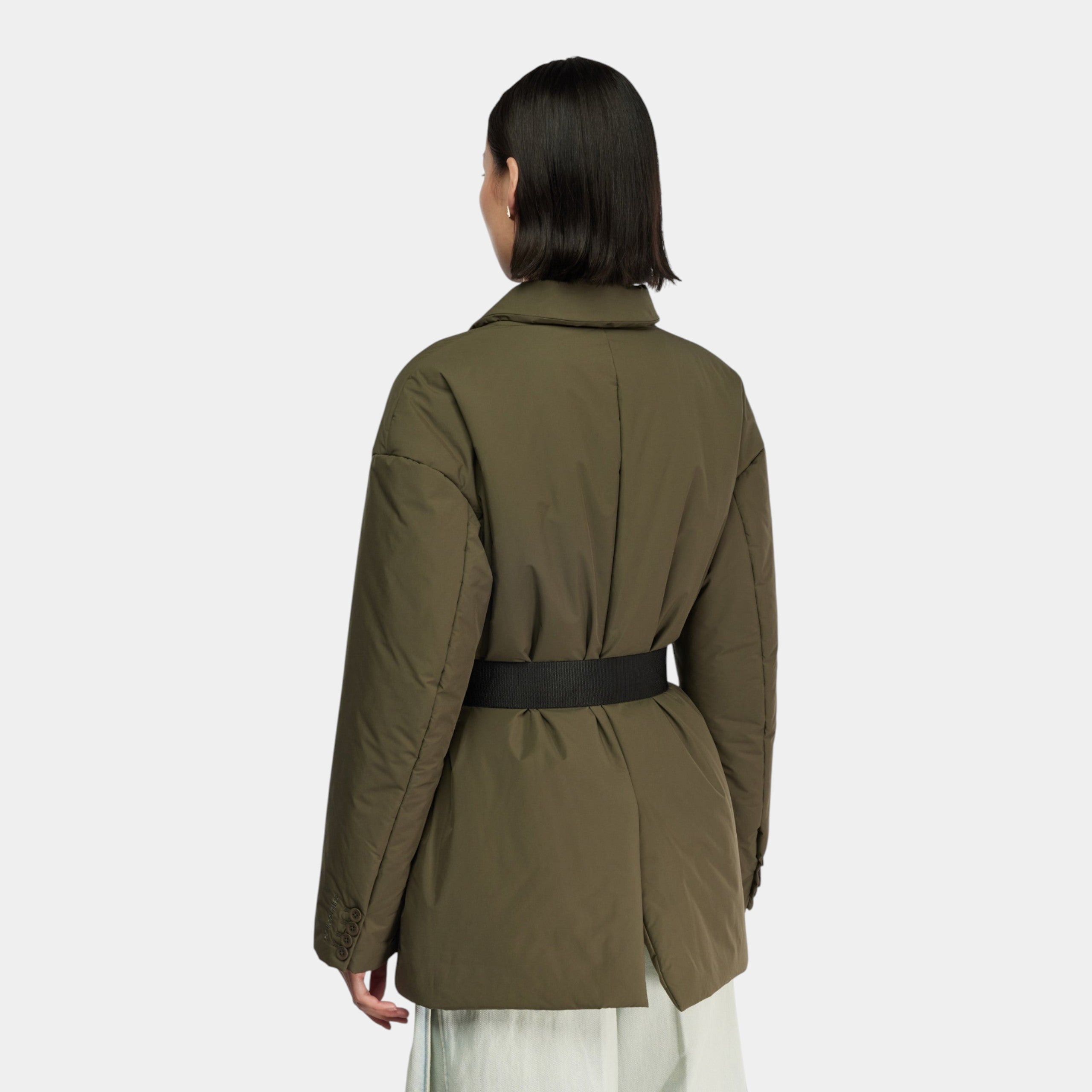 SEMICOUTURE - Semicouture Piumino Alisse con cintura - Verde/3 - Hubert Humangoods