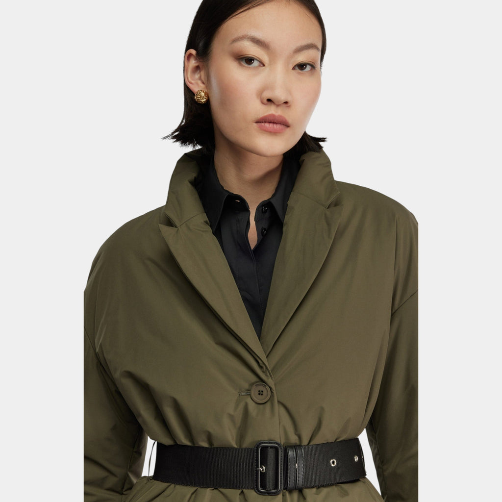 SEMICOUTURE - Semicouture Piumino Alisse con cintura - Verde/4 - Hubert Humangoods