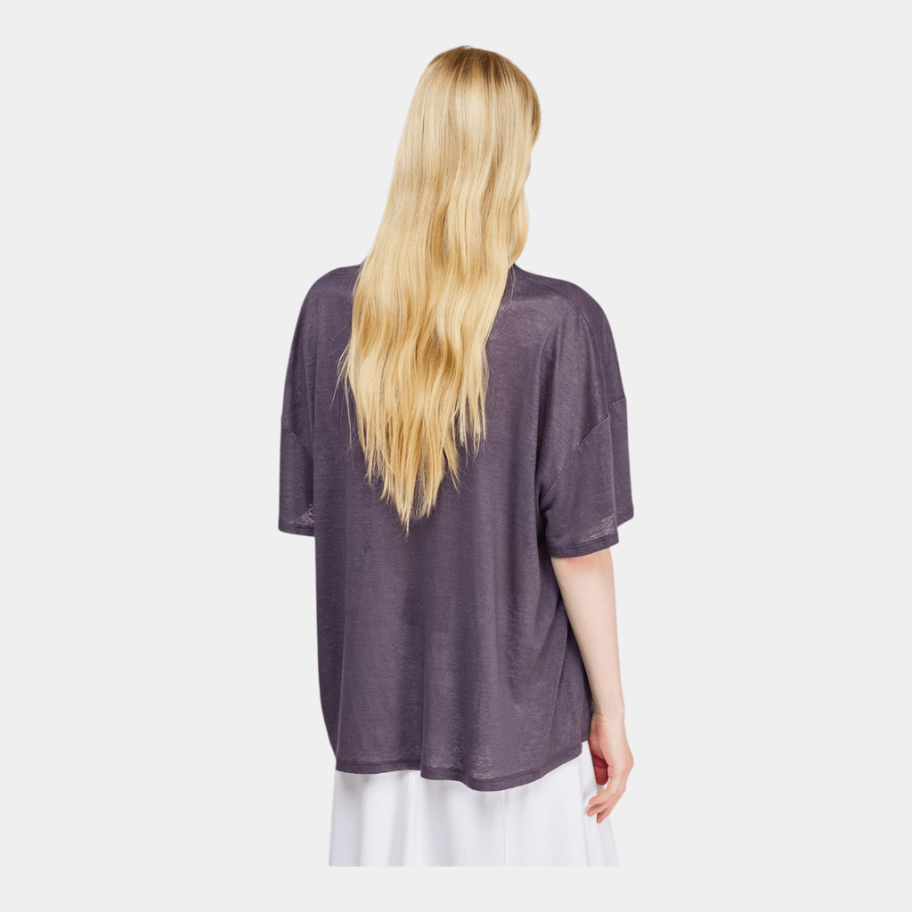 SEMICOUTURE Semicouture T-Shirt Madison in lino - Blu - Hubert Humangoods