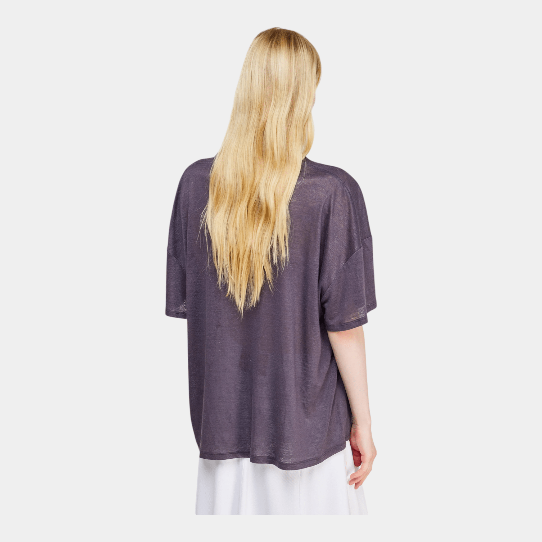 SEMICOUTURE Semicouture T-Shirt Madison in lino - Blu - Hubert Humangoods