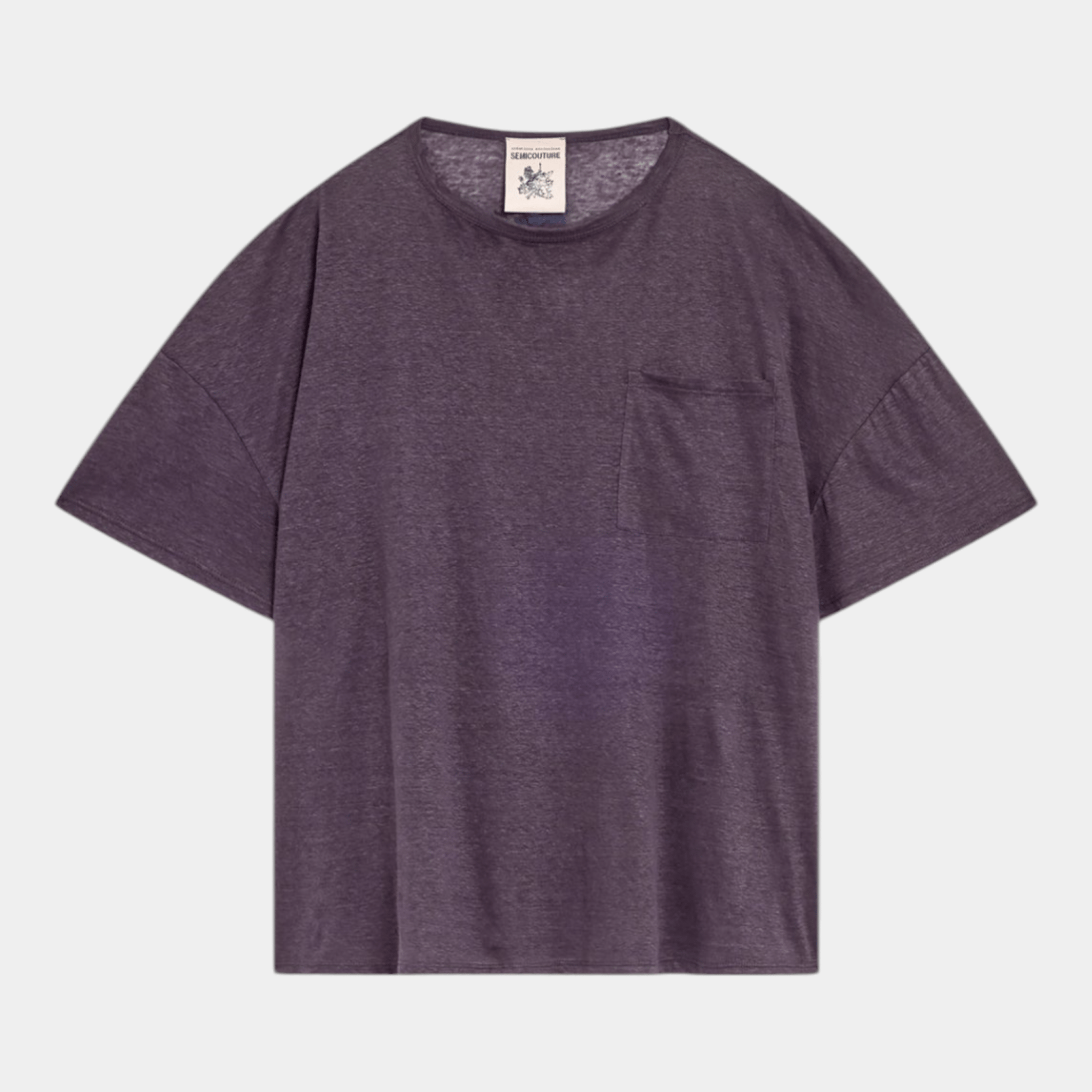 SEMICOUTURE Semicouture T-Shirt Madison in lino - Blu - Hubert Humangoods