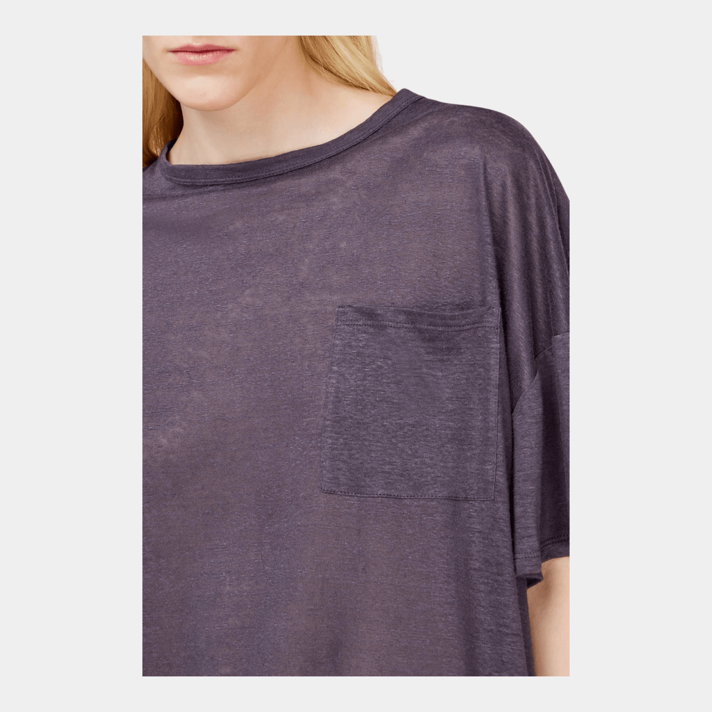 SEMICOUTURE Semicouture T-Shirt Madison in lino - Blu - Hubert Humangoods