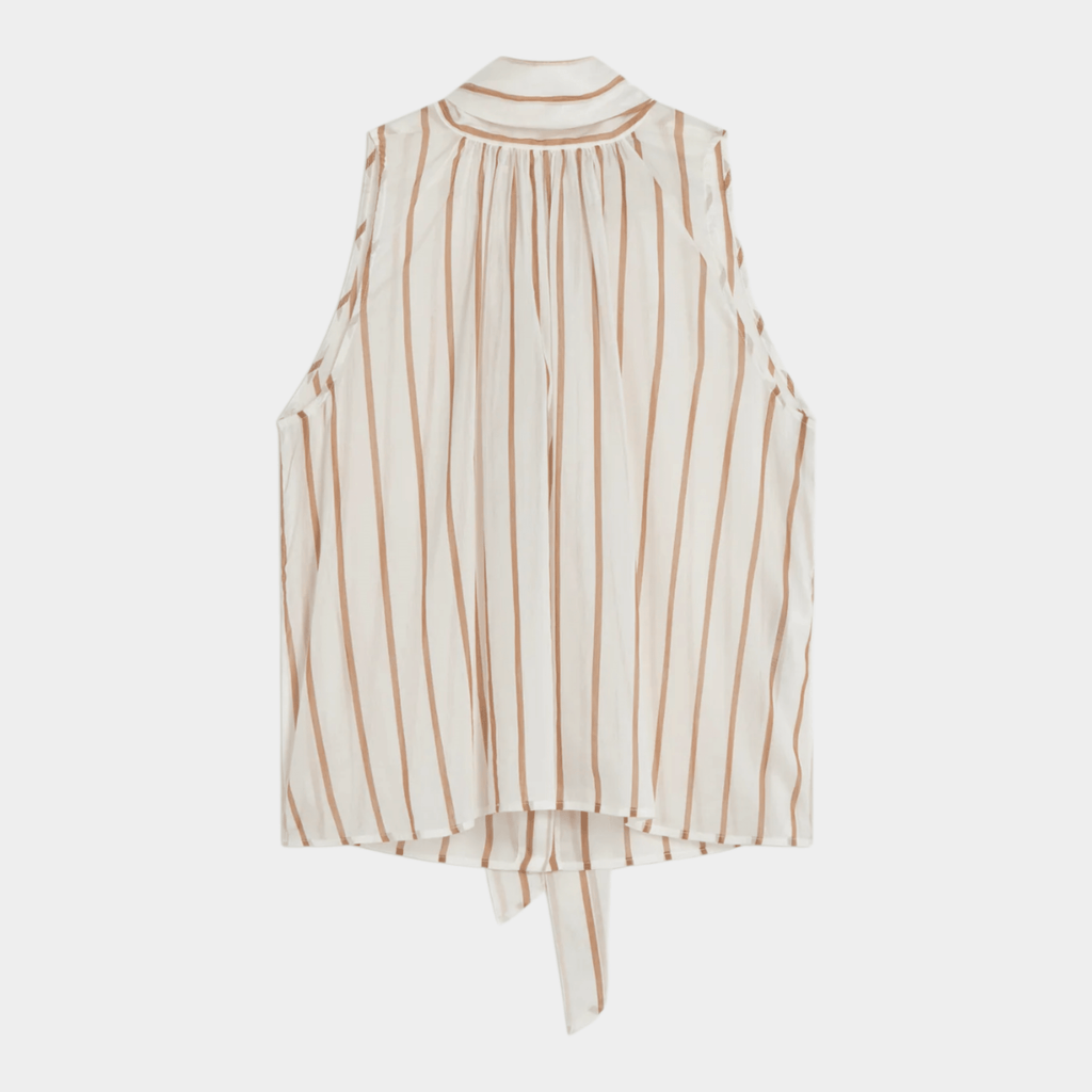 SEMICOUTURE - Semicouture Top a righe Jana - Bianco/Marrone/1 - Hubert Humangoods