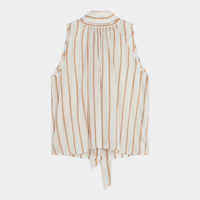 Semicouture Top a righe Jana - Bianco/Marrone