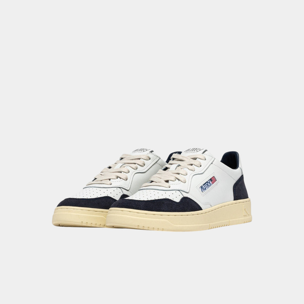 Autry Sneakers Medalist in pelle di capra e suede - Bianco/Blu scuro