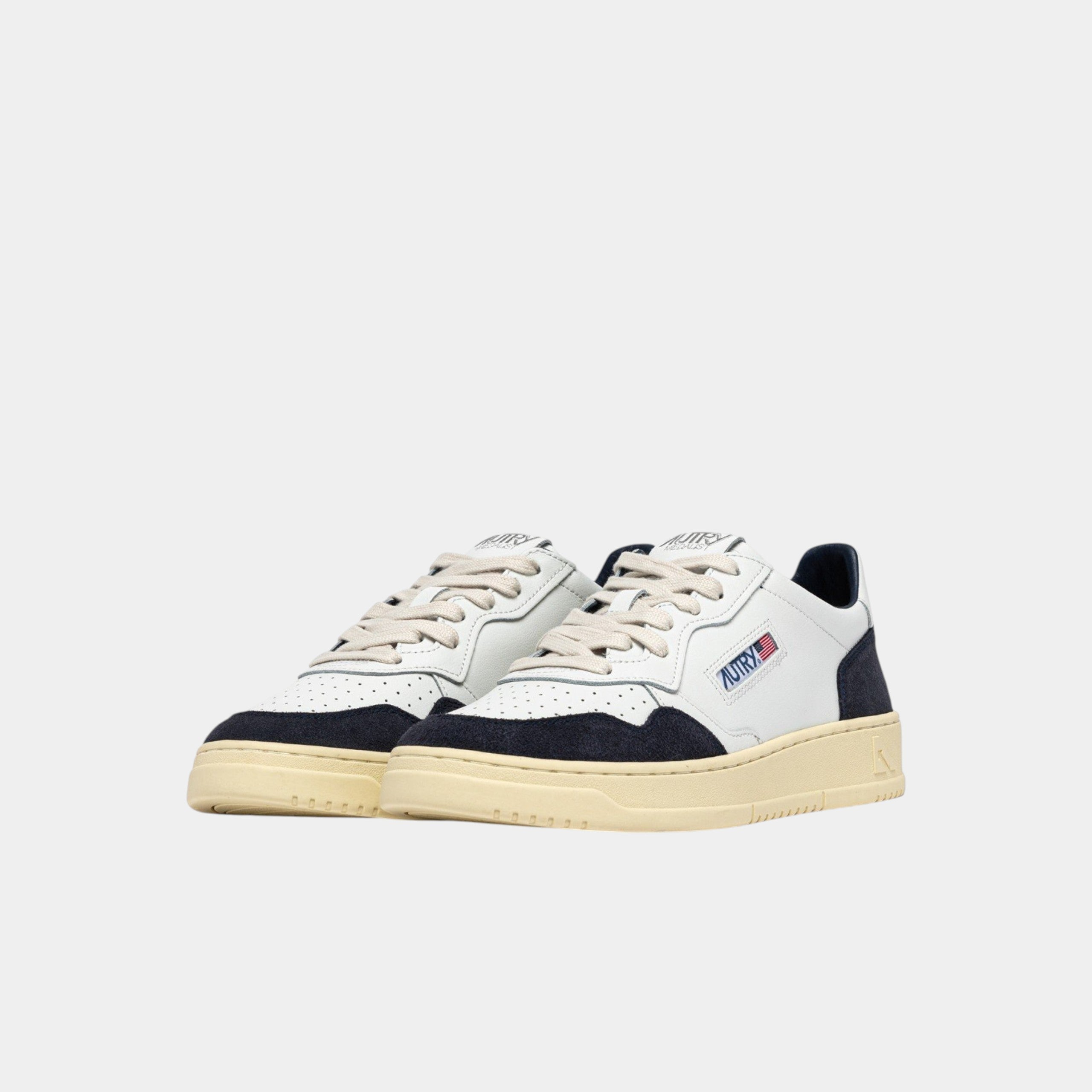 Autry Sneakers Medalist in pelle di capra e suede - Bianco/Blu scuro