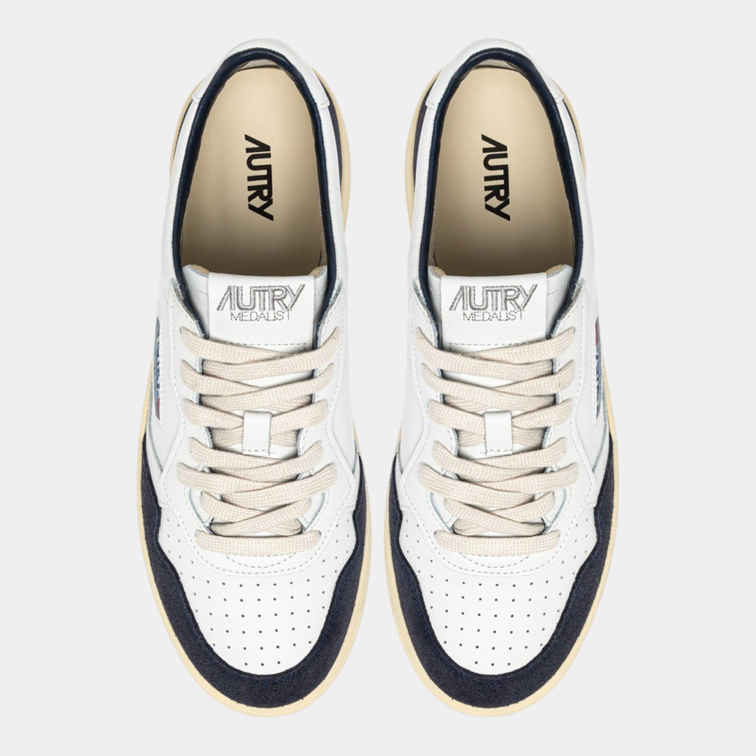 Autry Sneakers Medalist in pelle di capra e suede - Bianco/Blu scuro