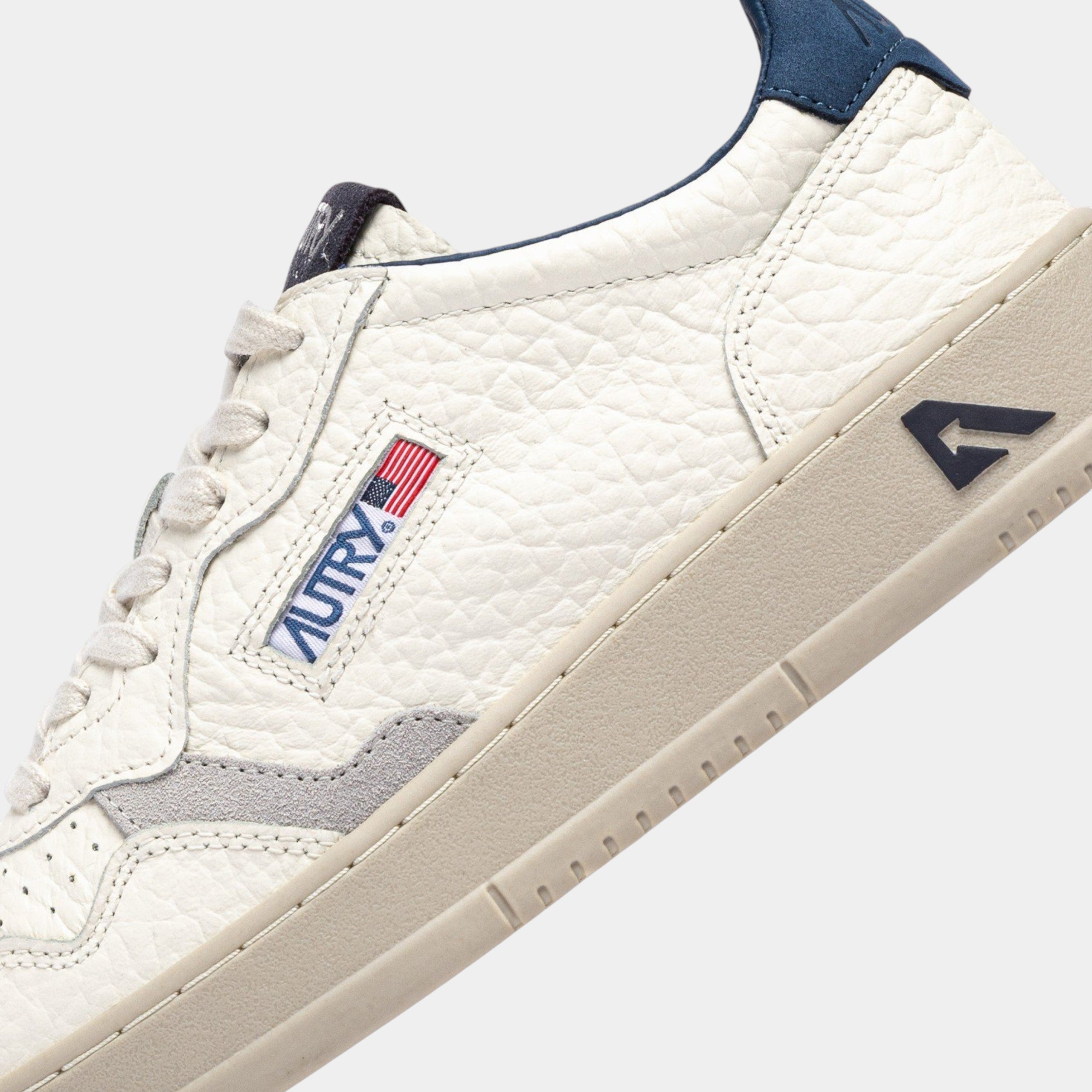 Autry Sneakers Medalist in pelle - Bianco/Blu grigio