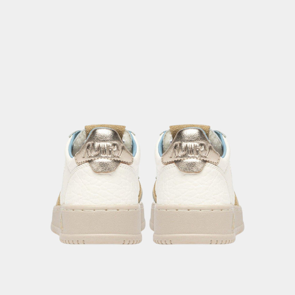 Autry Sneakers Medalist in pelle - Platino/Sabbia