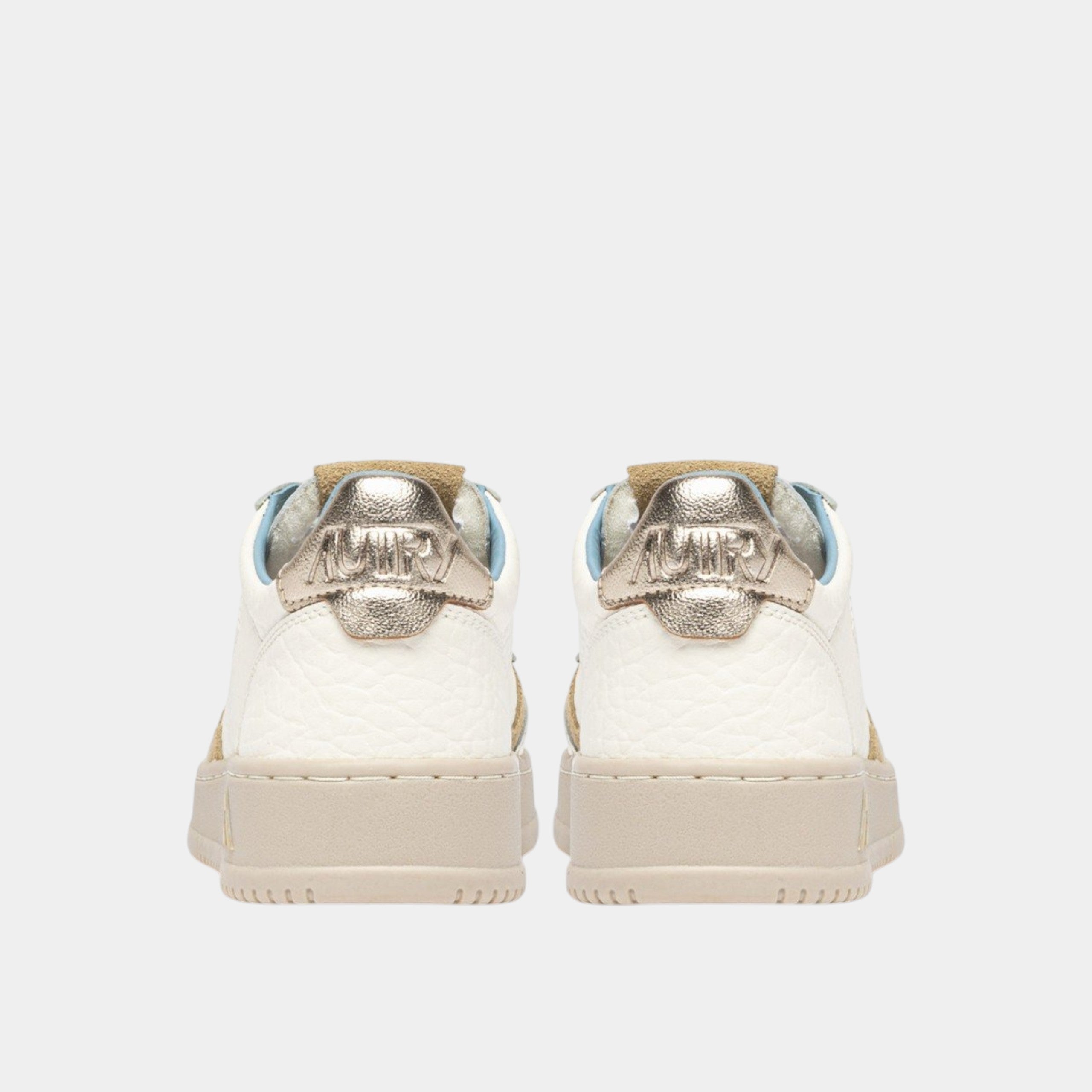 Autry Sneakers Medalist in pelle - Platino/Sabbia