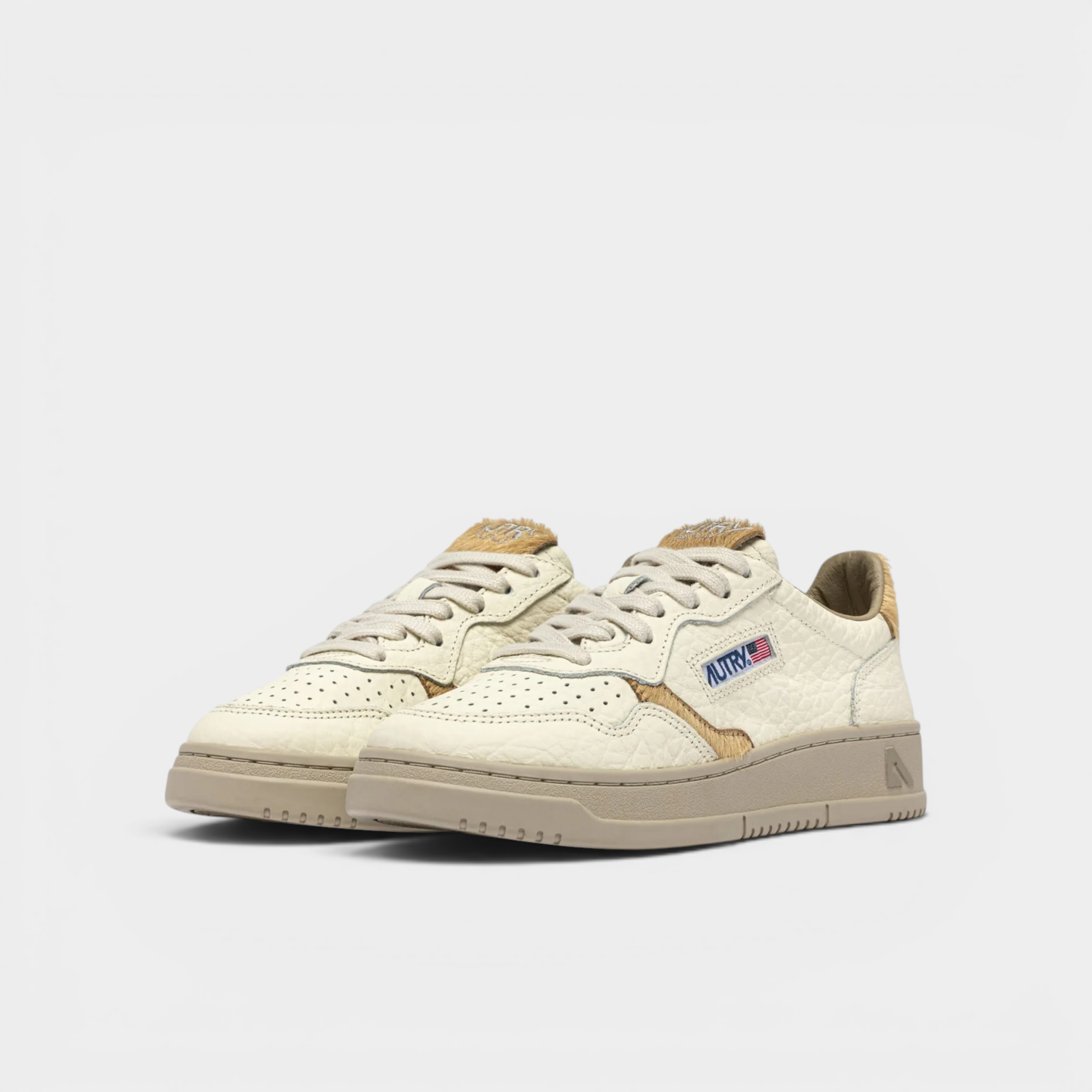 Autry Sneakers Medalist in pelle ensign e cavallino - Sabbia