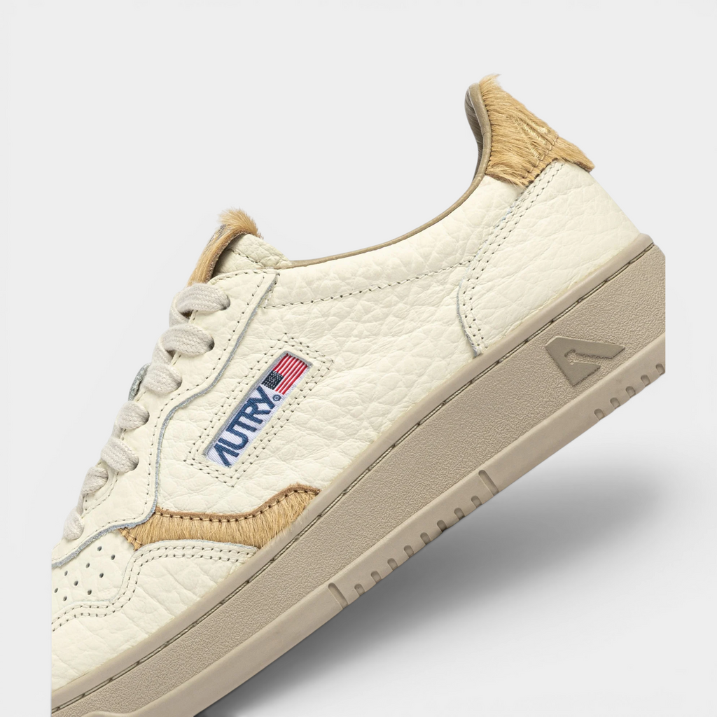 Autry Sneakers Medalist in pelle ensign e cavallino - Sabbia