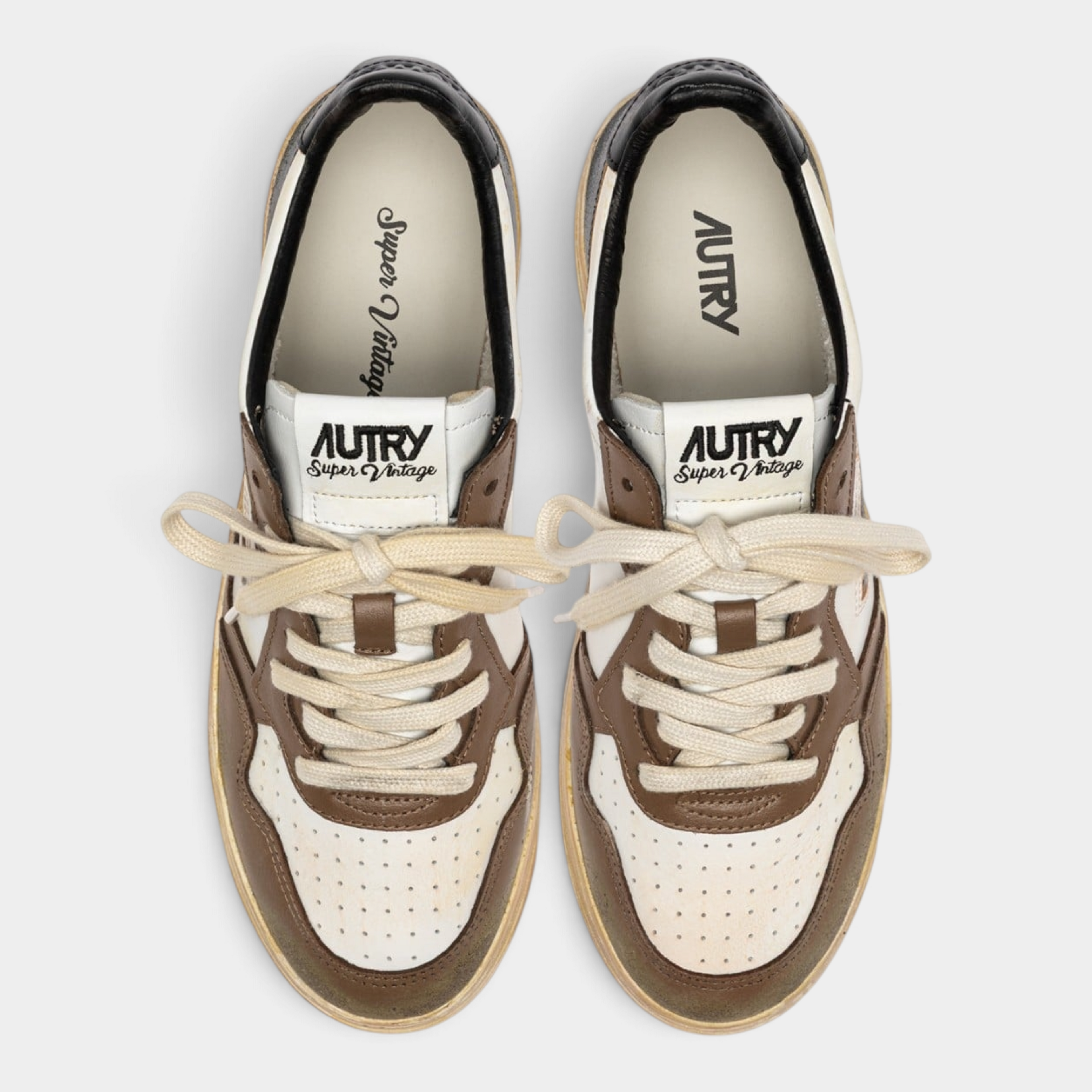 Autry Sneakers Medalist SuperVintage in pelle bicolor - Marrone e Nero