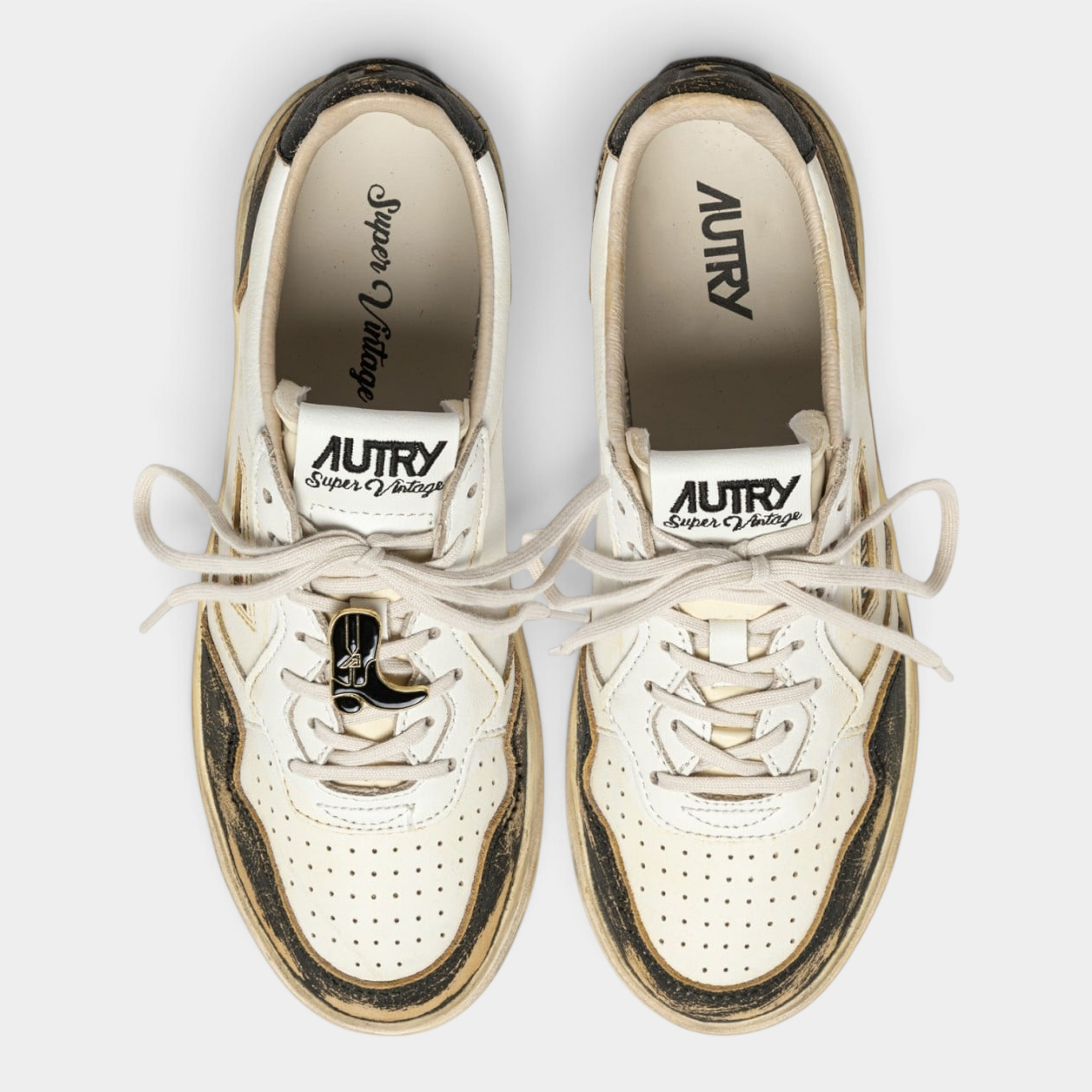 Autry Sneakers Medalist SuperVintage in pelle bicolor - Bianco e Nero