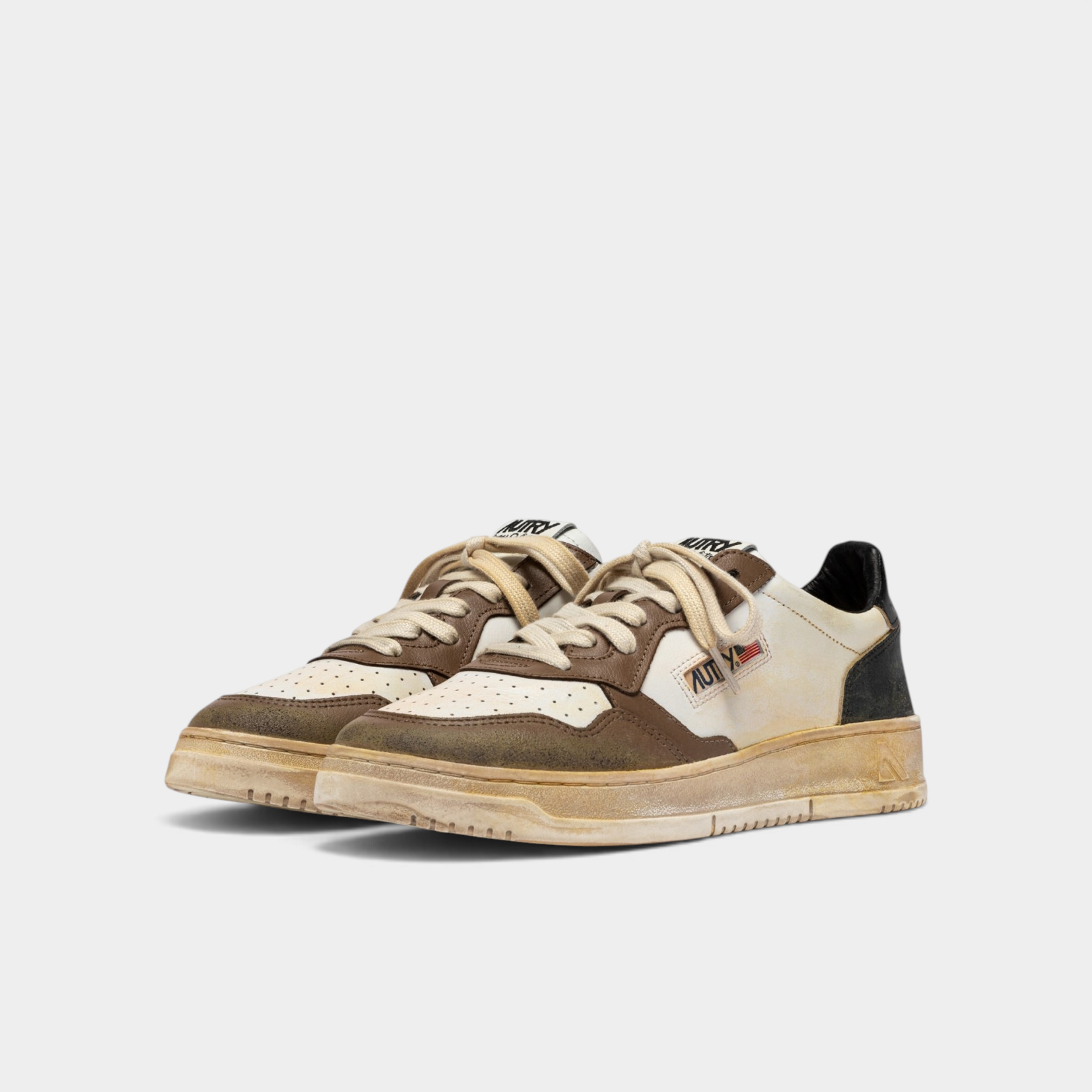 Autry Sneakers Medalist SuperVintage in pelle bicolor - Marrone e Nero
