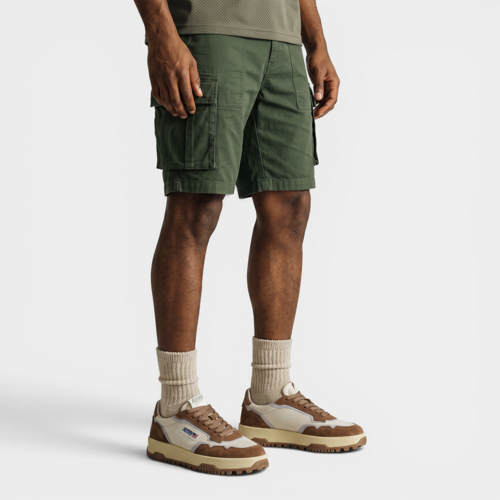 Autry Sneakers Wildpace in mesh e suede - Marrone e bianco