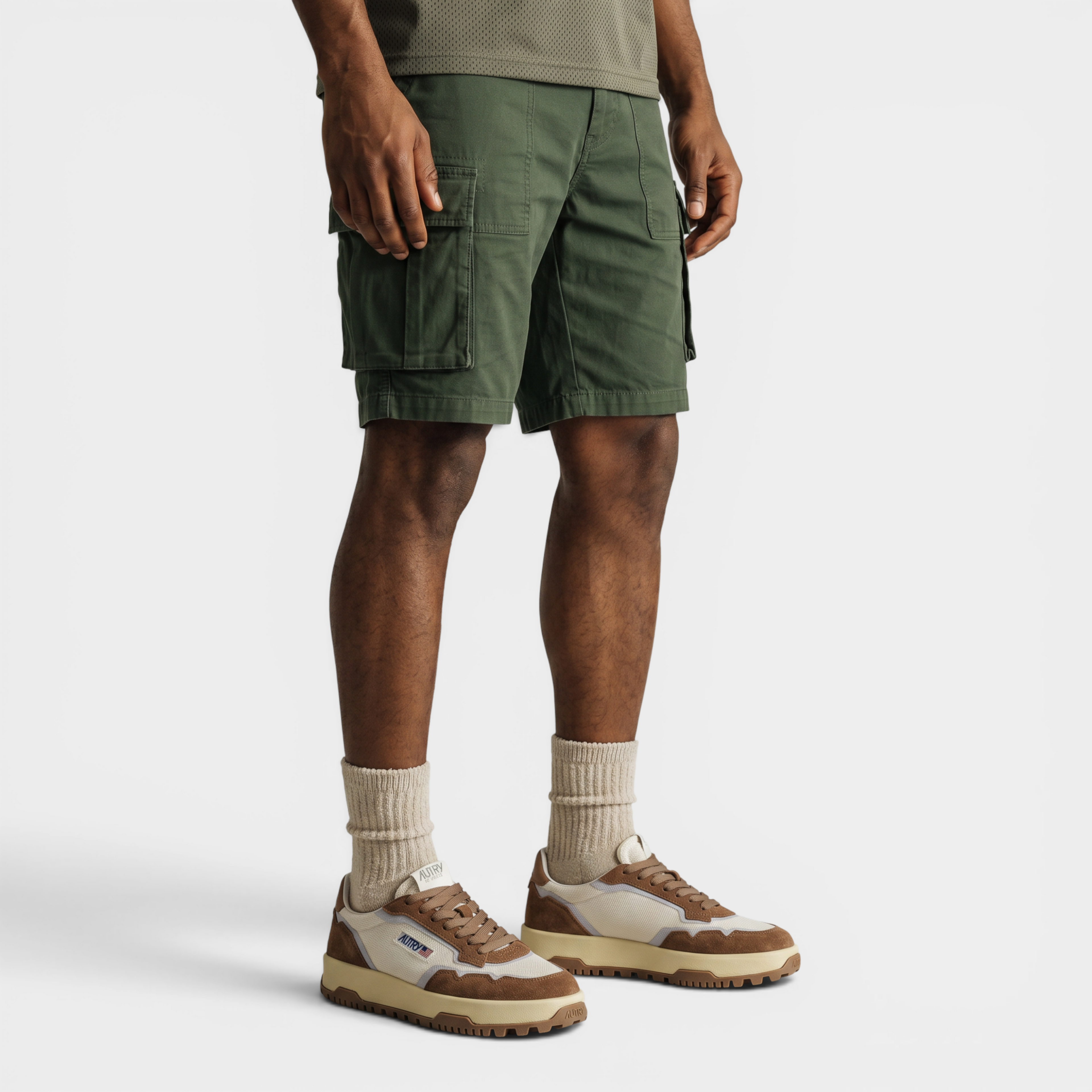 Autry Sneakers Wildpace in mesh e suede - Marrone e bianco