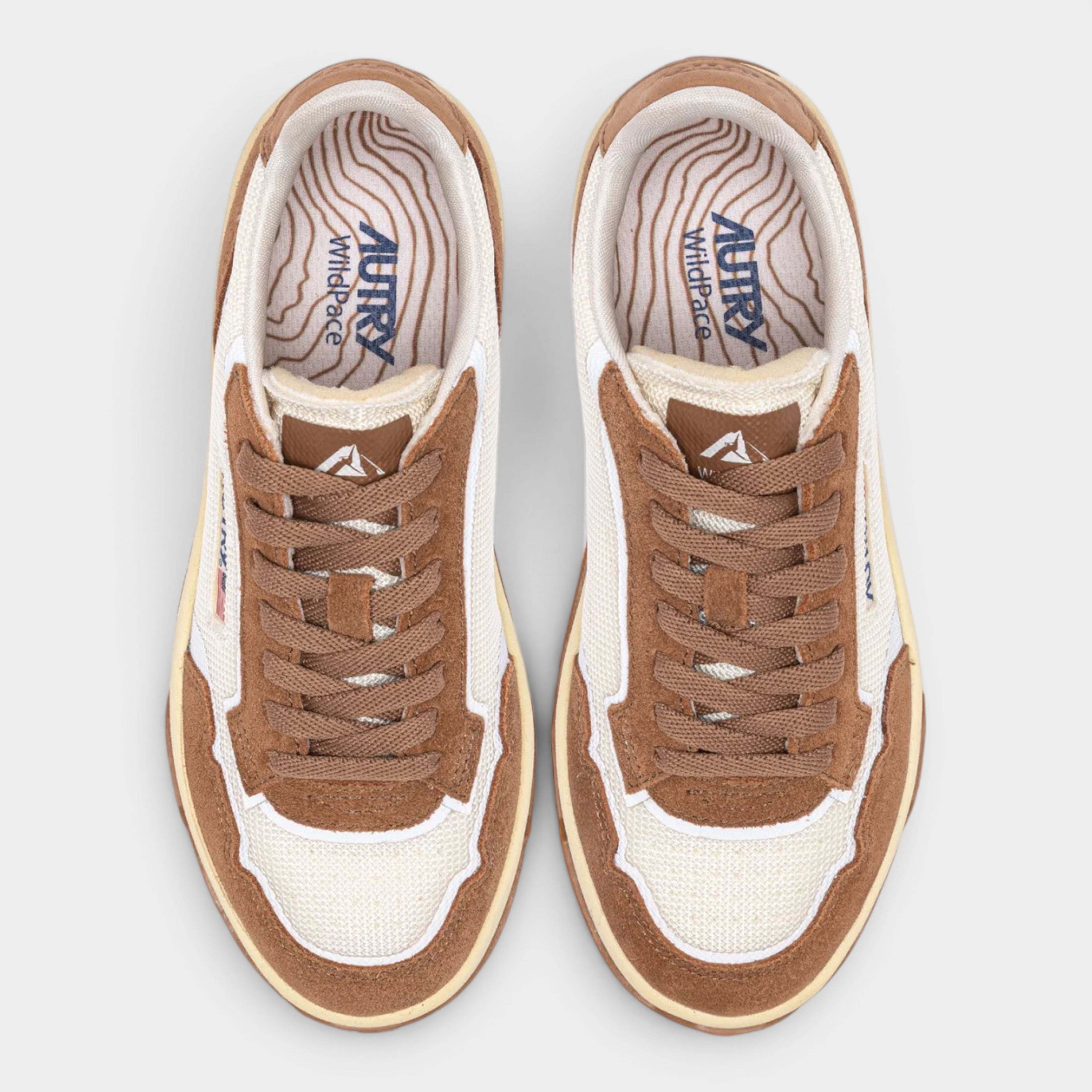 Autry Sneakers Wildpace in mesh e suede - Marrone e bianco